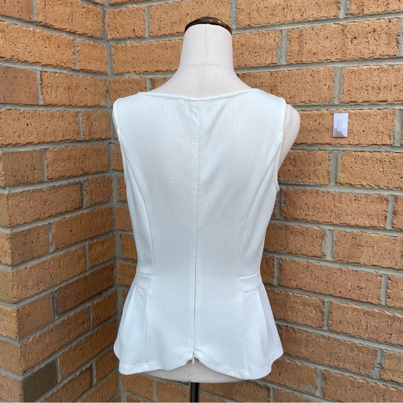 REVIEW White Peplum Top Size 8 Casual Work Office Corporate - Picture 4 of 7